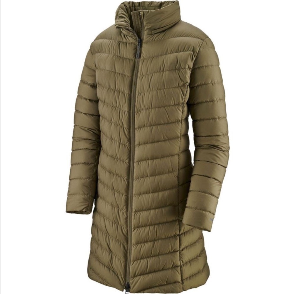 Patagonia • silent down parka • xs • sage khaki